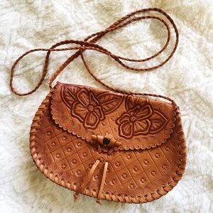 Handmade Tooled Leather Shoulder Bag/Purse/Clutch